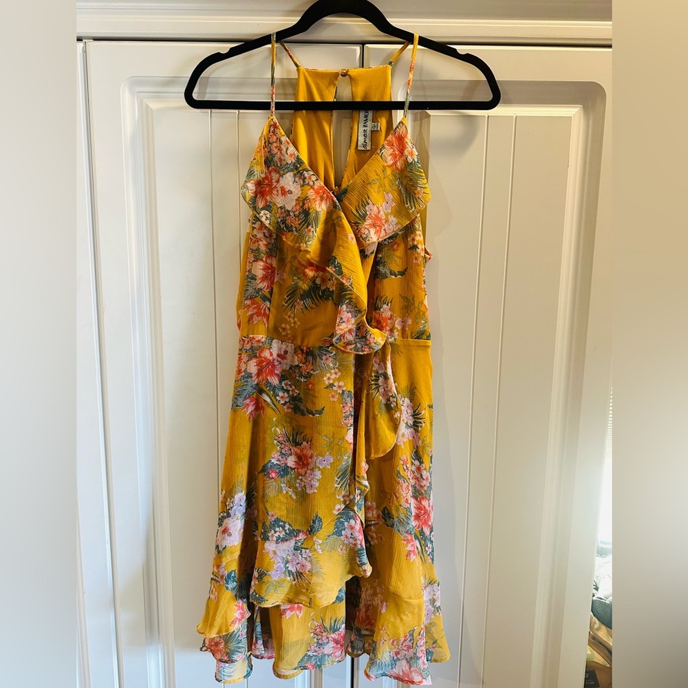 Floral Yellow Ruffle Dress